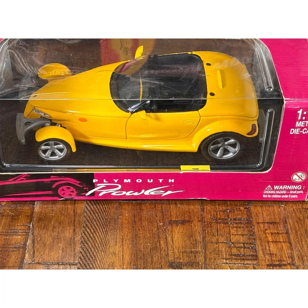 Anson Yellow Plymouth Prowler Die Cast 1:18 Scale Vehicle #30331 Hot Rod Car New